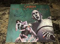 Queen Brian May Rare Signé Autographié Vinyle Lp Record Nouvelles Du Monde Coa