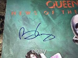 Queen Brian May Rare Signé Autographied Vinyl Record Nouvelles Du Monde Bas Coa
