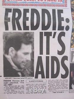 Queen Freddie Mercury Aids '' Nouvelles Britanniques Du Journal Mondial 1991