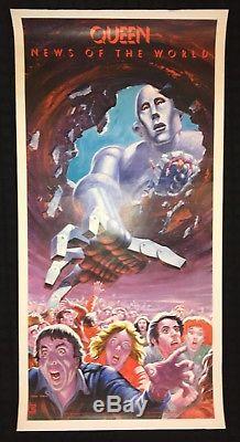 Queen Orig 1977 Elektra Nouvelles Du Monde Promo Affiche Mott Glam Énorme