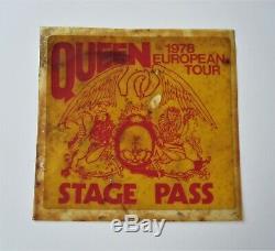 Queen Original 1978 European Tour Pass Scène Une Nouvelle Du Concert Du Monde