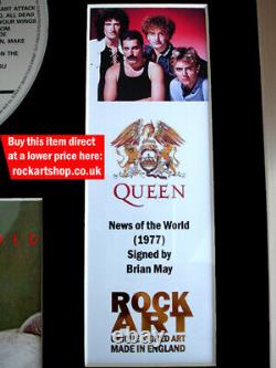Queen Signed By Brian May News Of The World Autograph Freddie Mercury World Ship