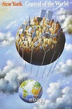 Rafal Olbinski New York Capitale du Monde Affiche Surréalisme