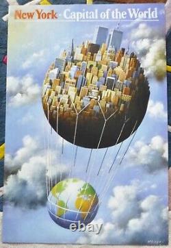 Rafal Olbinski New York Capitale du Monde Affiche Surréalisme