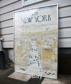 Rare Originale 1976 The New Yorker Couverture Vue Du Monde Du 5 Ave