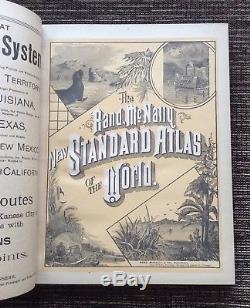 Rare Vintage 1890 Rand Mcnally Nouvel Atlas Standard Du Monde, Anciennes Cartes