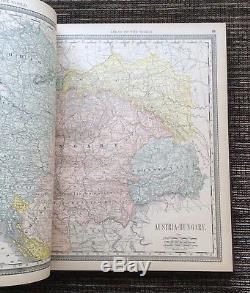 Rare Vintage 1890 Rand Mcnally Nouvel Atlas Standard Du Monde, Cartes Anciennes
