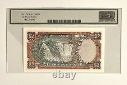 Rhodesia 2 dollars SCWPM #35b Legs 64PPQ Billet de banque très nouveau