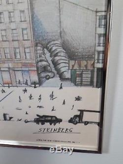 Saul Steinberg L'affiche Du New Yorker 1976 Vue Du Monde Depuis La 9e Avenue