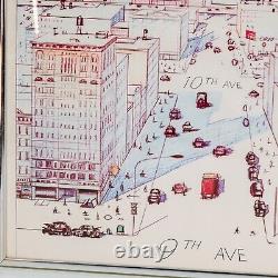 Saul Steinberg La Vue du Monde de The New Yorker depuis la 9e Avenue Affiche 1976