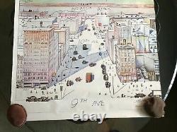 Saul Steinberg: La vue du monde depuis la 9e Avenue du New Yorker Poster de 1976