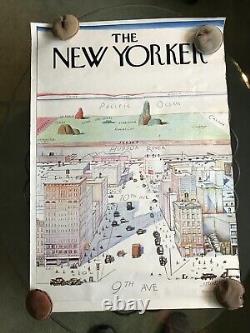 Saul Steinberg - La vue du monde du New Yorker depuis la 9ème Avenue - Affiche de 1976