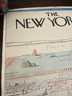 Saul Steinberg - Le New Yorker - Vue originale de 1976 du monde depuis la 9ème avenue