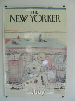 Saul Steinberg New Yorker 1976 Vue Du Monde Affiche 29 Par 42 Laminées 70's