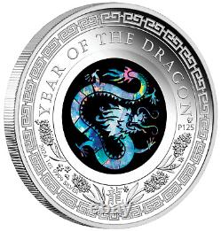 Série Opale Australienne 2024 Année Lunaire du Dragon 1oz Pièce de monnaie en argent Proof $1 NOUVEAU