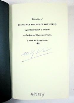 Signed Ltd 1er Ed La Guerre De La Fin Du Monde Mario Vargas Llosa 1984 Hc