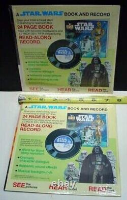 Star Wars 1982 Record Tote Return of the Jedi Droid World 1983 Book & Record NEW<br/> <br/> Translation: Sac d'enregistrement Star Wars 1982 Retour du Jedi Monde des Droïdes 1983 Livre & Enregistrement NEUF