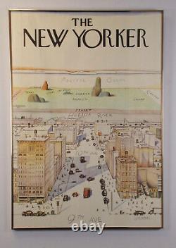Steinberg New Yorker Original 1976 Vue du monde des New-Yorkais 40x28 Encadrée