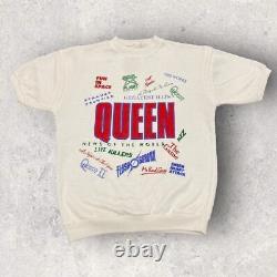 Sweatshirt à manches courtes Vintage des années 80 du groupe Queen avec Freddie Mercury, News of the World