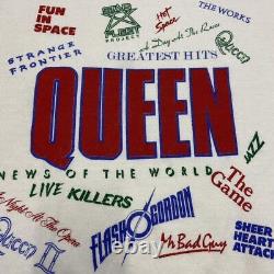 Sweatshirt à manches courtes Vintage des années 80 du groupe Queen avec Freddie Mercury, News of the World