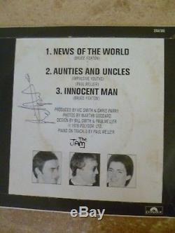 The Jam Entièrement Signé'news Of The World 'single