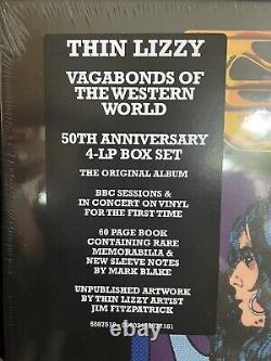 Thin Lizzy Vagabonds Of The Western World 50ème 4 X Vinyl Box Set Carte d'Art Signée