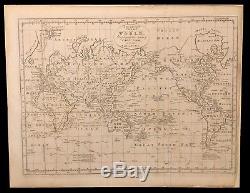 Thomas Bowen Une Nouvelle Et Complète Carte Du Monde Carte Gravée Ca. 1788