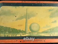 True 1939 New York World's Fair Tray The World Of Tomorrow Metal Art Deco