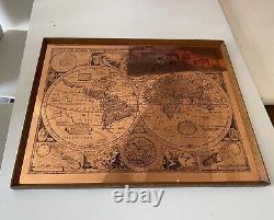 Une nouvelle et précise carte du monde 1651 Vintage Art mural d'occasion