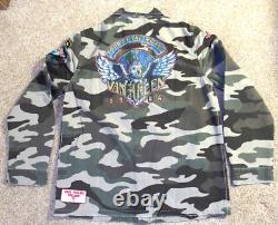 Veste Vintage Rare Nouvelle Tournée Mondiale de Van Halen en Denim Camouflage Taille XL 1984