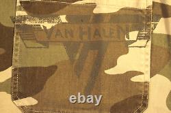 Veste Vintage Rare Nouvelle Tournée Mondiale de Van Halen en Denim Camouflage Taille XL 1984