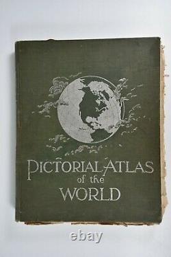 Vintage 1898 Nouveau Atlas Pictural Du Monde Rand Mcnally 11x14 In. 150 + Cartes