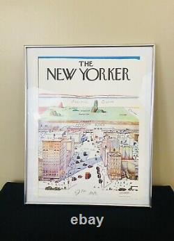 Vintage 1976 Steinberg The New Yorker View Of The World Framed 16 X 20