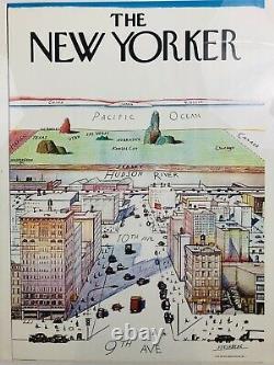 Vintage 1976 Steinberg The New Yorker View Of The World Framed 16 X 20