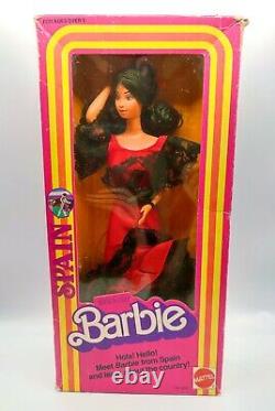 Vintage 1982 Rare Espagnol Barbie, Espagne, Poupées Du Monde, Mattel Nouveau