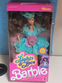 Vintage Nib Barbie Doll 1990 Lumières & Dentelle Teresa #9727 Nouveauté En Boîte