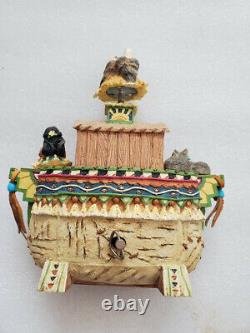 Vtg Enesco Friends Of The Feather Ltd Edition Boîte À Musique Noah Ark Whole New World