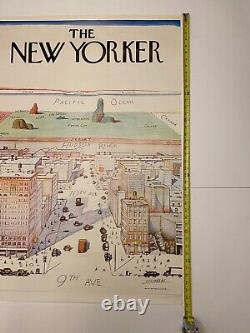 Vue du Monde de Saul Steinberg depuis la 9ème Avenue 1976 AFFICHE ORIGINALE NEW YORKER
