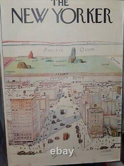 Vue du monde de la 9ème avenue par Saul Steinberg (affiche de The New Yorker 1976)