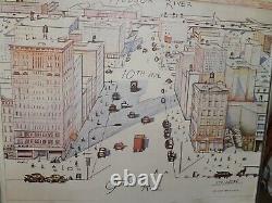 Vue du monde de la 9ème avenue par Saul Steinberg (affiche de The New Yorker 1976)