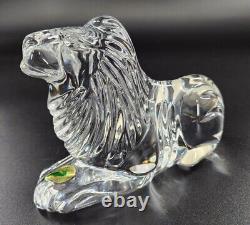 Waterford Crystal Reposing Lion Figurine Animaux Du Monde Nouveau Cadre Ouvert Figure